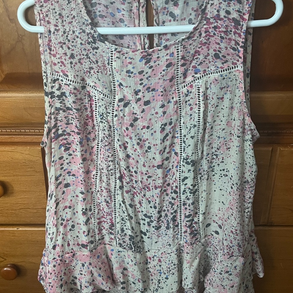 Zac & Rachel Pink and Black Patterned Blouse
